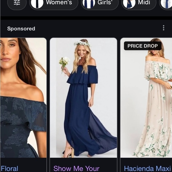 Show Me Your MuMu Dresses & Skirts - Show Me Your MuMu Navy Off-Shoulder Dress